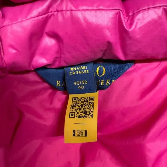 Polo Ralph Lauren Toddler Girl's 2/2T Water-Repellent 650 Fill‎ Down Jacket Pink - Picture 12 of 13